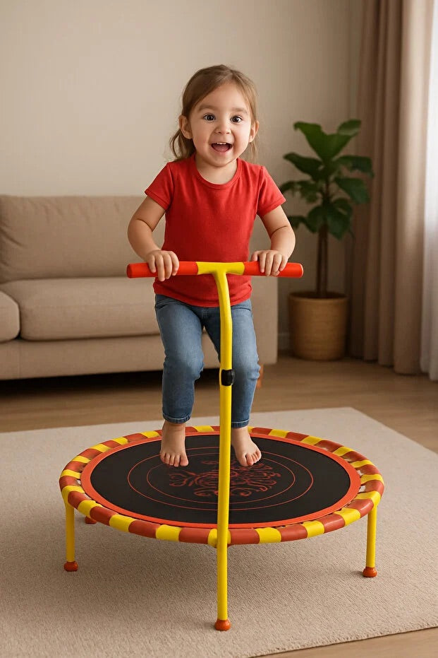 102 cm (40 inç) Katlanabilir Tutunmalı Trambolin – Çocuklar ve Yetişkinler İçin Güvenli Zıplama