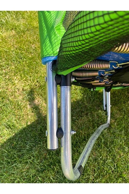 Katlanabilir Ev Tipi Trambolin Fileli Korumalı Büyük Boy 140 Cm Çocuk Trampolini 5 Ft Trambolin