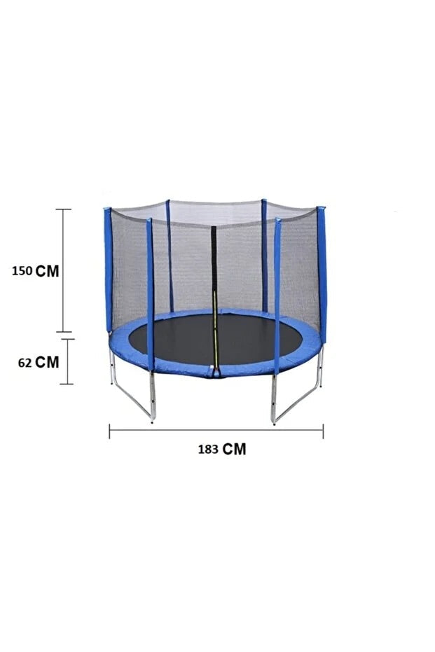 183 Cm Outdoor Bahçe Tipi Trambolin File Korumalı Büyük Boy Çatılı Trambolin