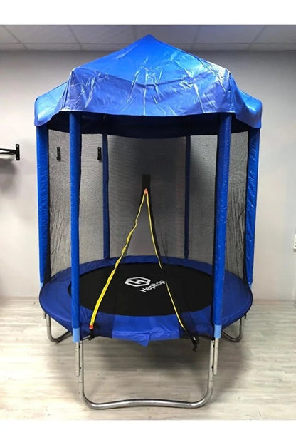 183 Cm Outdoor Bahçe Tipi Trambolin File Korumalı Büyük Boy Çatılı Trambolin