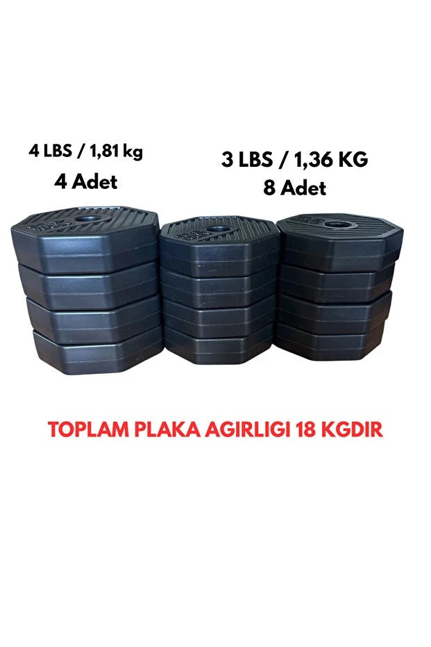 4’ü 1 Arada Dambıl Seti 20 KG | Ayarlanabilir Dumbbell – Barbell – Kettlebell – Şınav Barı Spor Seti