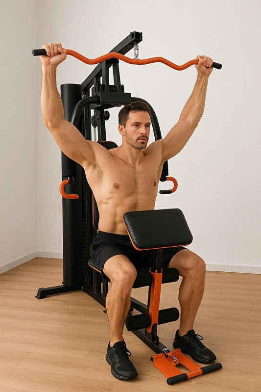 68 Kg Ağırlık Plakalı Çok Fonksiyonlu Ev Spor Aleti | 205x100x200 cm Full Body Çalışma İstasyonu