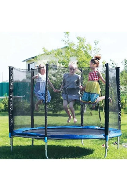 Büyük Boy File Korumalı 244 Cm Trambolin Outdoor Bahçe Tipi Güvenlik Fileli 8 Ft Trambolin