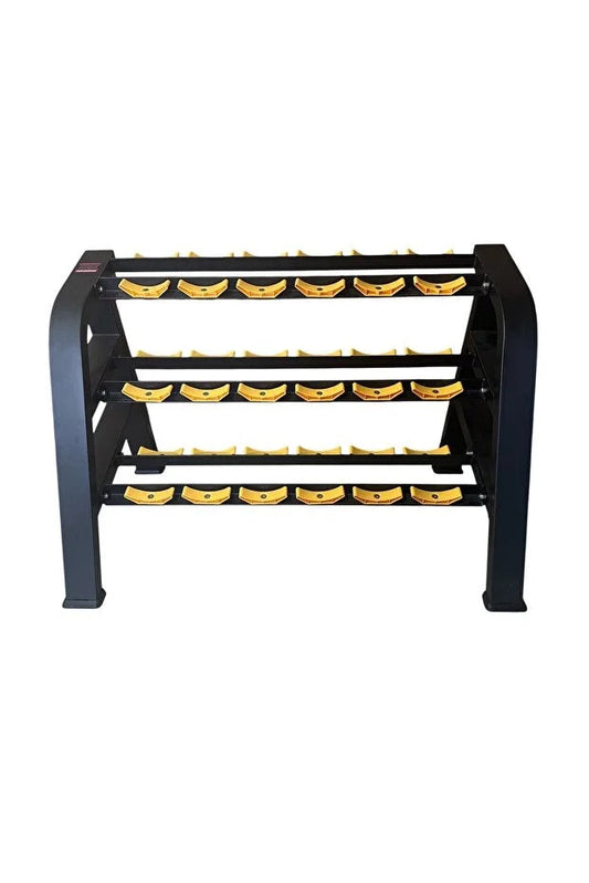18’li Profesyonel 3 Katlı Çelik Dumbell Sehpası – Sağlam & Kaymaz Dumbell Rack
