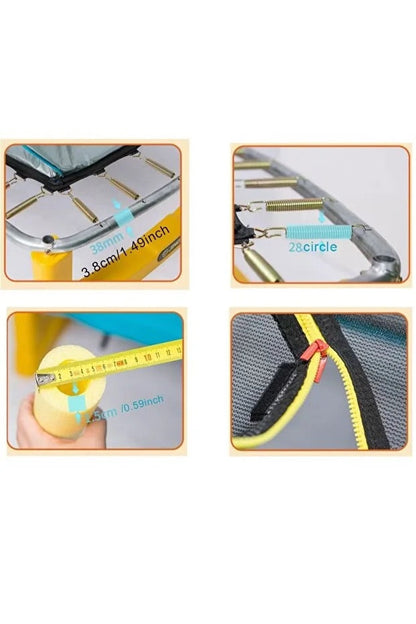 Fileli Trambolin ve Kaydıraklı Oyun Seti – 180x130 cm | Güvenli Dış Mekan Oyun Alanı