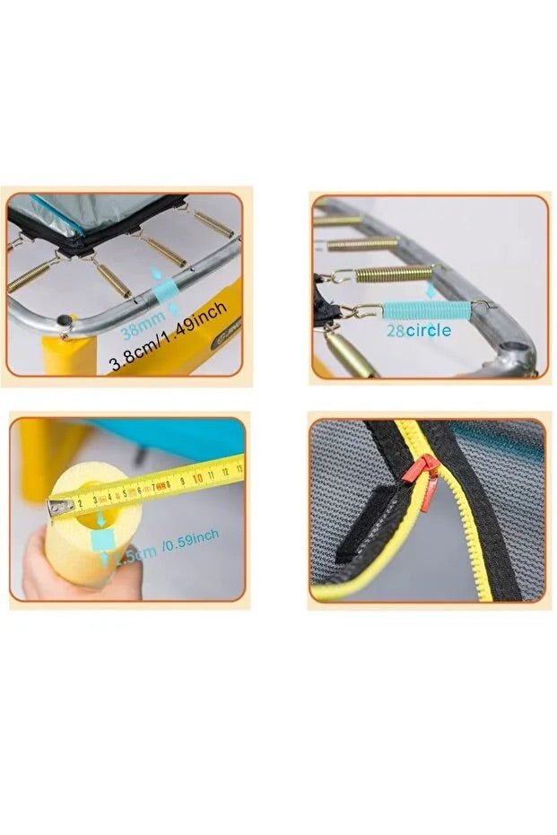 Fileli Trambolin ve Kaydıraklı Oyun Seti – 180x130 cm | Güvenli Dış Mekan Oyun Alanı