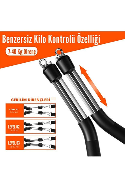 PRO Direnç Bandı Seti - Ayarlanabilir Fitness Lastiği - Ev Spor Salonu & Tüm Vücut Antrenmanı