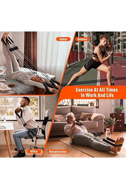 PRO Direnç Bandı Seti - Ayarlanabilir Fitness Lastiği - Ev Spor Salonu & Tüm Vücut Antrenmanı