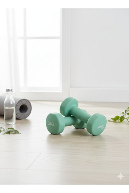 Vinly Neoprene Kaplamalı Döküm Demir Dambıl Estetik Soft Pilates Fitness Ağırlığı 2 adet x 3 KG