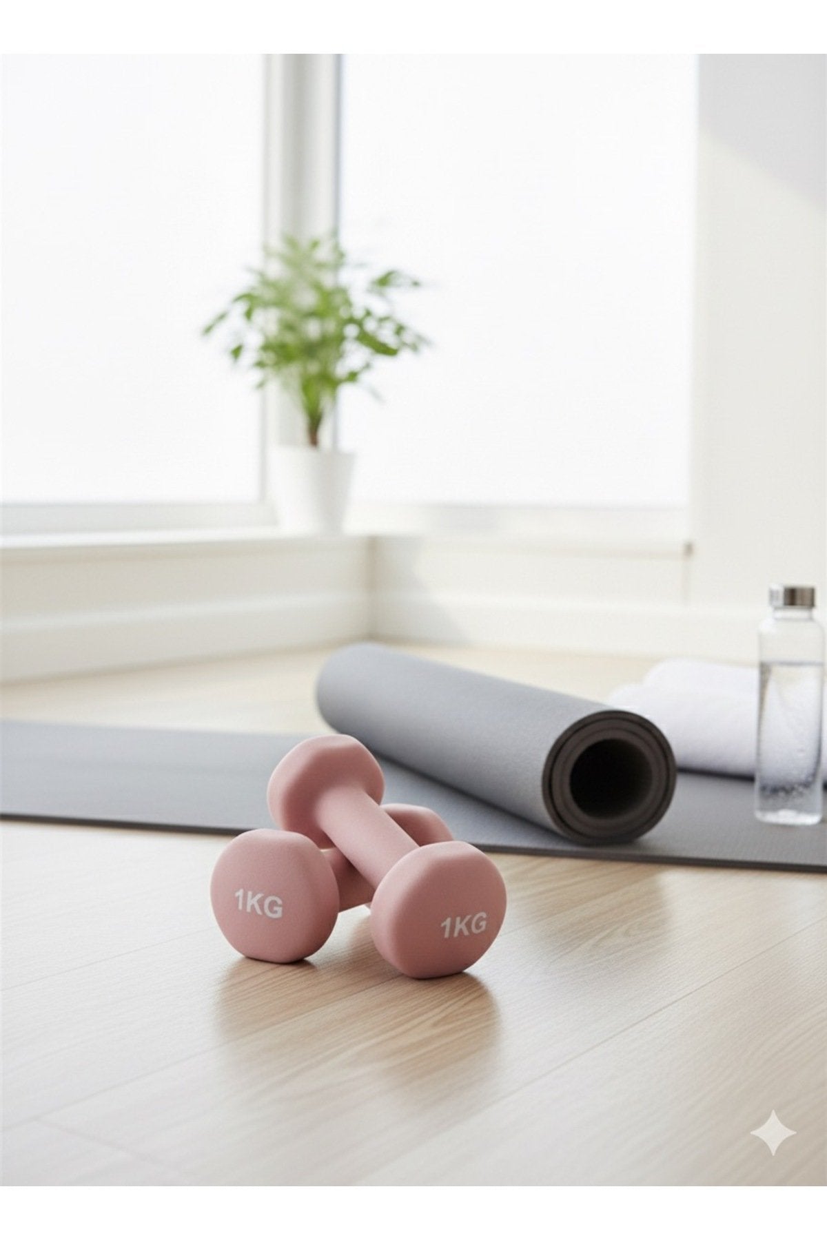 Vinly Neoprene Kaplamalı Döküm Demir Dambıl Estetik Soft Pilates Fitness Ağırlığı 2 adet x 1 KG