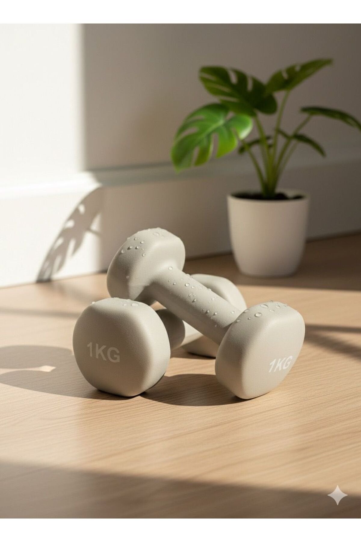 Vinly Neoprene Kaplamalı Döküm Demir Dambıl Estetik Soft Pilates Fitness Ağırlığı 2 adet x 1 KG