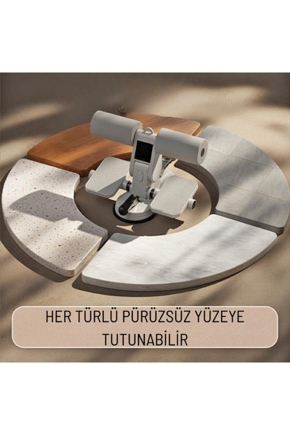 Çift Vantuzlu Sayaçlı Mekik Çekme Spor Aleti Karın Egzersizi Evde Spor Egzersiz Mekik Aleti