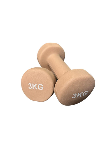 Vinly Neoprene Kaplamalı Döküm Demir Dambıl Estetik Soft Pilates Fitness Ağırlığı 2 adet x 3 KG