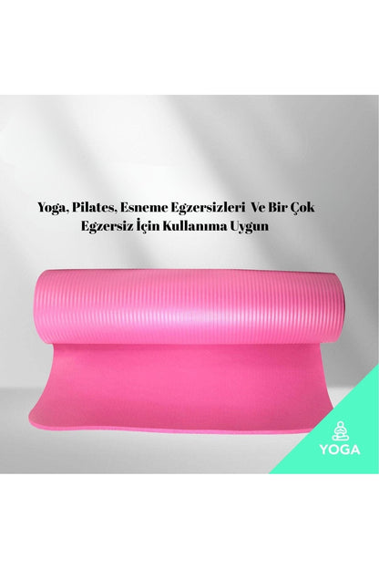 10 mm Kalınlıkta Kaymaz Premium Yoga ve Pilates Matı – Egzersiz Spor Minderi 185 x 61 Cm İTHAL