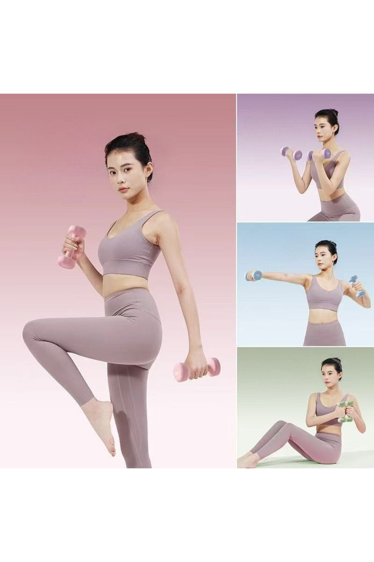 Vinly Neoprene Kaplamalı Döküm Demir Dambıl Estetik Soft Pilates Fitness Ağırlığı 2 adet x 1 KG