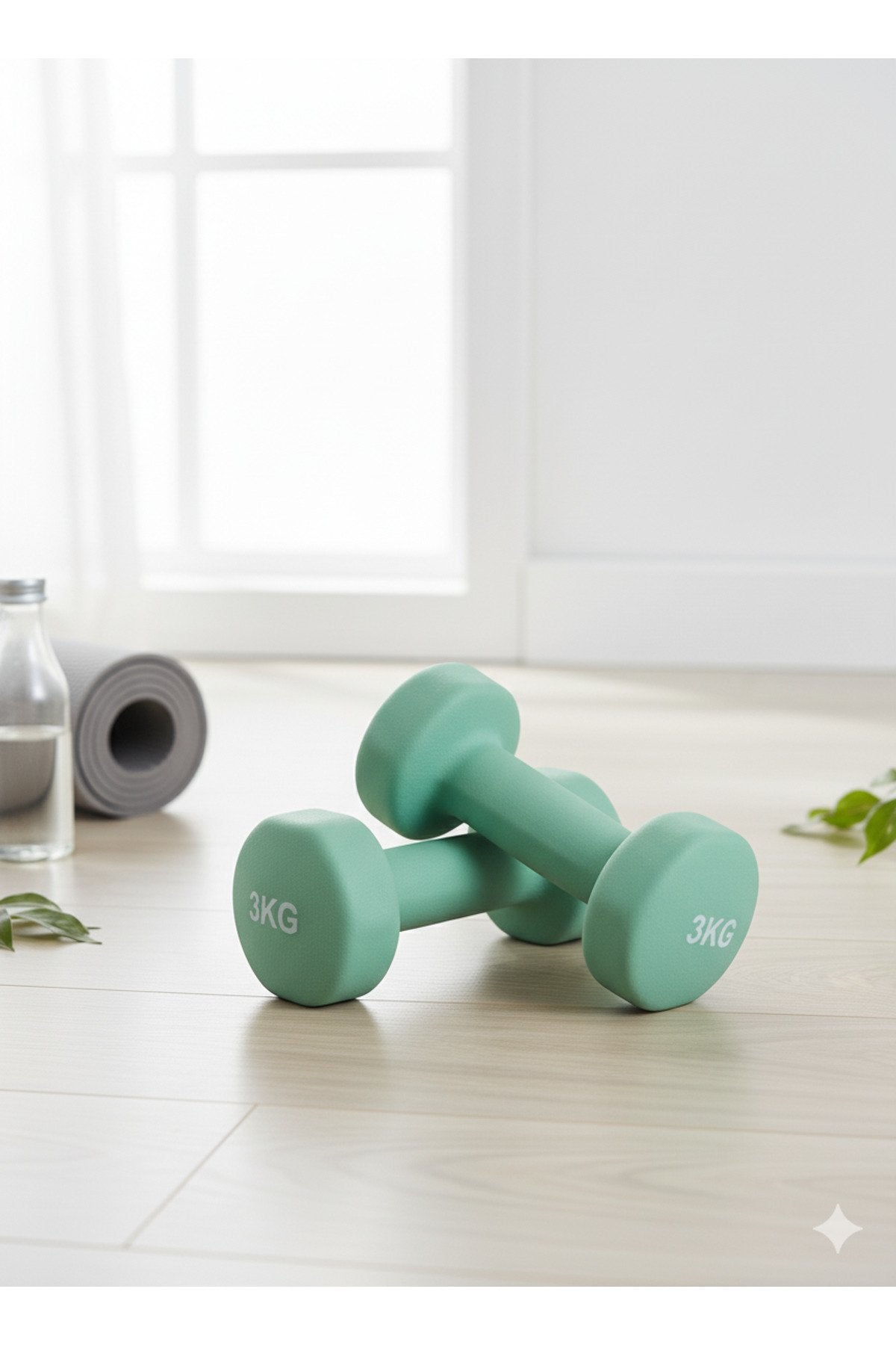 Vinly Neoprene Kaplamalı Döküm Demir Dambıl Estetik Soft Pilates Fitness Ağırlığı 2 adet x 3 KG