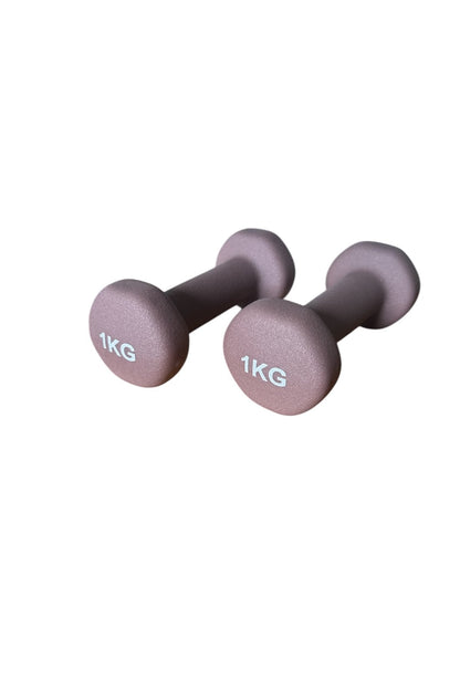 Vinly Neoprene Kaplamalı Döküm Demir Dambıl Estetik Soft Pilates Fitness Ağırlığı 2 adet x 1 KG