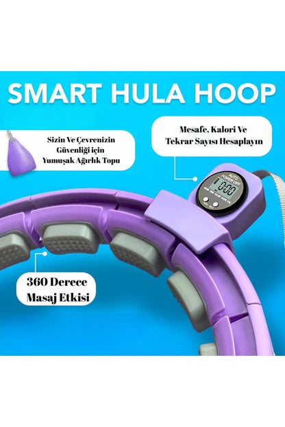 Akıllı Hulahop – Ayarlanabilir, Düşmeyen, Kalori Sayarlı Fitness Hula Hoop – Evde Spor &