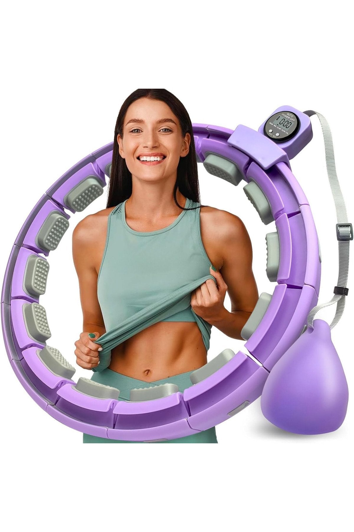 Akıllı Hulahop – Ayarlanabilir, Düşmeyen, Kalori Sayarlı Fitness Hula Hoop – Evde Spor &