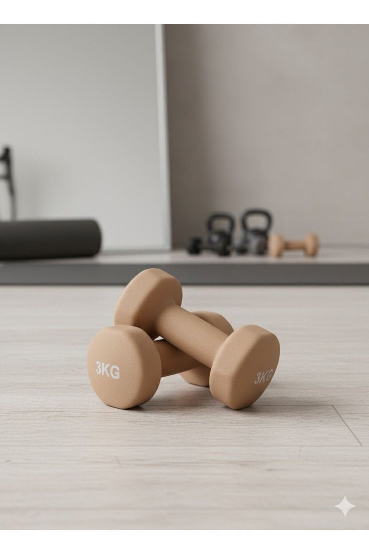 Vinly Neoprene Kaplamalı Döküm Demir Dambıl Estetik Soft Pilates Fitness Ağırlığı 2 adet x 3 KG