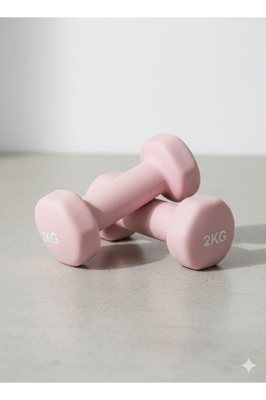 Vinly Neoprene Kaplamalı Döküm Demir Dambıl Estetik Soft Pilates Fitness Ağırlığı 2 adet x 2 KG