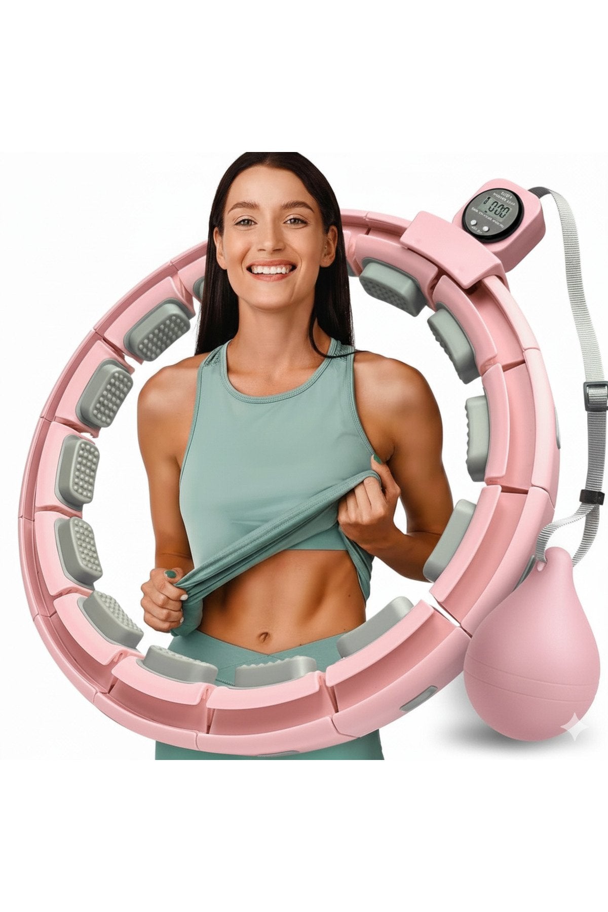 Akıllı Hulahop – Ayarlanabilir, Düşmeyen, Kalori Sayarlı Fitness Hula Hoop – Evde Spor &
