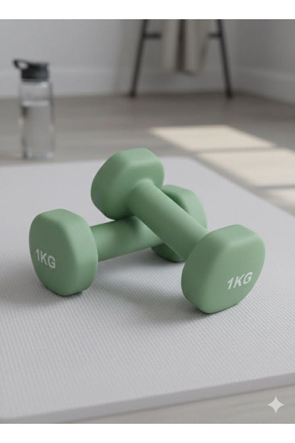 Vinly Neoprene Kaplamalı Döküm Demir Dambıl Estetik Soft Pilates Fitness Ağırlığı 2 adet x 1 KG