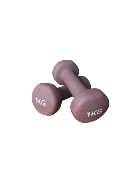 Vinly Neoprene Kaplamalı Döküm Demir Dambıl Estetik Soft Pilates Fitness Ağırlığı 2 adet x 1 KG
