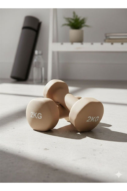 Vinly Neoprene Kaplamalı Döküm Demir Dambıl Estetik Soft Pilates Fitness Ağırlığı 2 adet x 2 KG