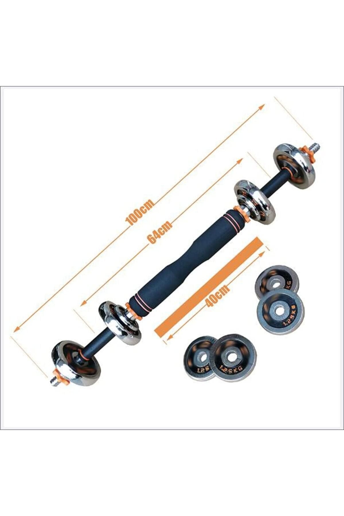 30 Kg Döküm Plaka Dambıl Seti 2 İn 1 Dambıl Seti