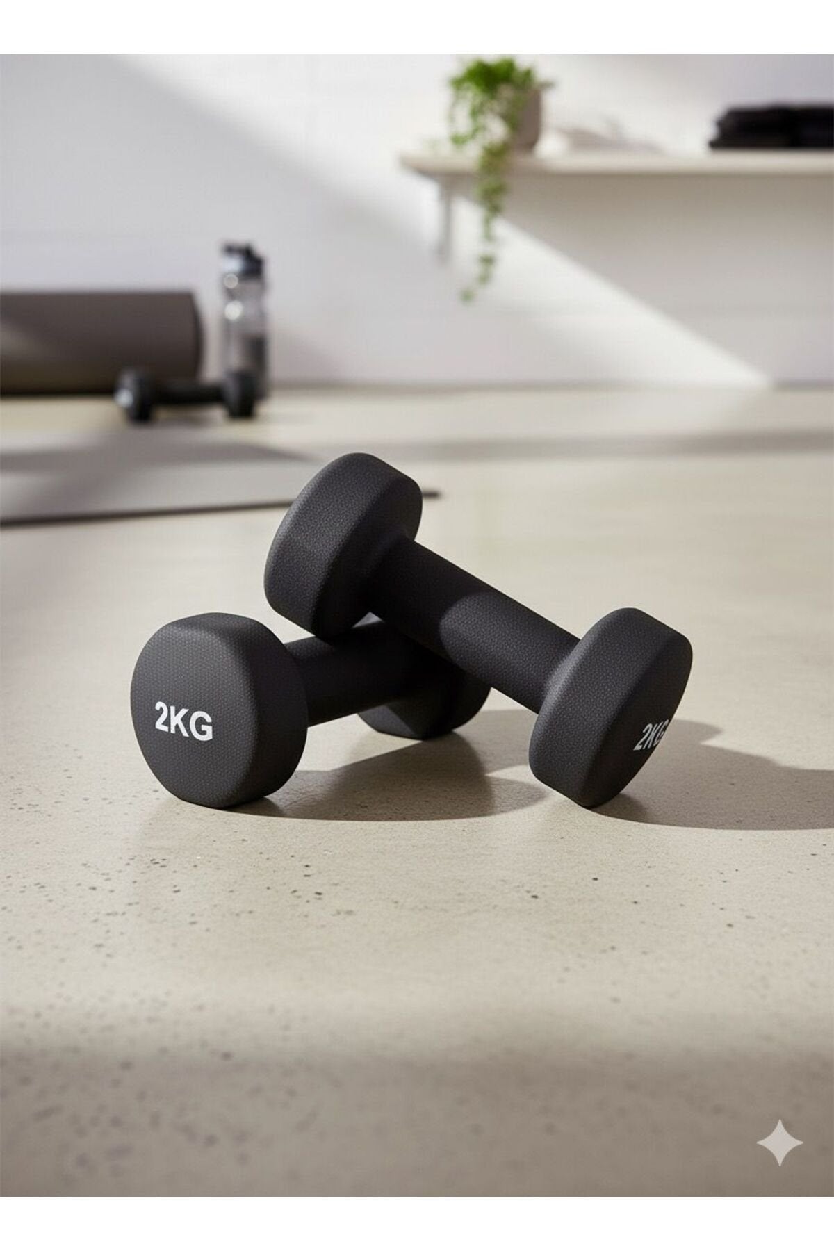 Vinly Neoprene Kaplamalı Döküm Demir Dambıl Estetik Soft Pilates Fitness Ağırlığı 2 adet x 2 KG