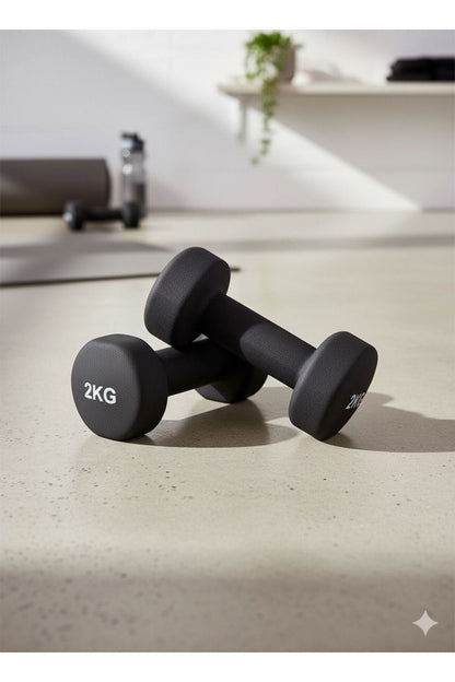 Vinly Neoprene Kaplamalı Döküm Demir Dambıl Estetik Soft Pilates Fitness Ağırlığı 2 adet x 2 KG