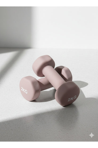 Vinly Neoprene Kaplamalı Döküm Demir Dambıl Estetik Soft Pilates Fitness Ağırlığı 2 adet x 2 KG