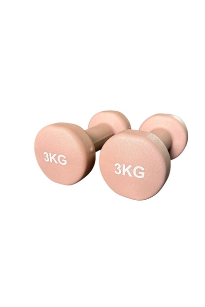 Vinly Neoprene Kaplamalı Döküm Demir Dambıl Estetik Soft Pilates Fitness Ağırlığı 2 adet x 3 KG