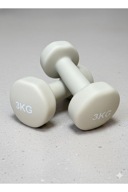 Vinly Neoprene Kaplamalı Döküm Demir Dambıl Estetik Soft Pilates Fitness Ağırlığı 2 adet x 3 KG