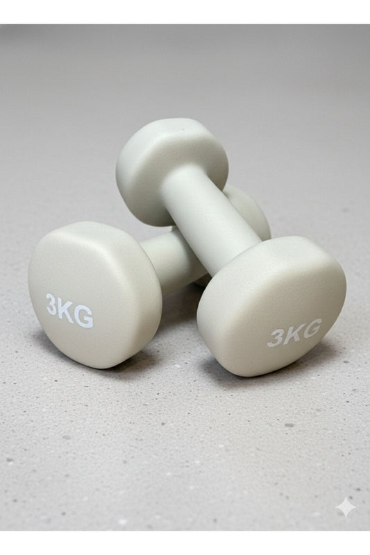 Vinly Neoprene Kaplamalı Döküm Demir Dambıl Estetik Soft Pilates Fitness Ağırlığı 2 adet x 3 KG