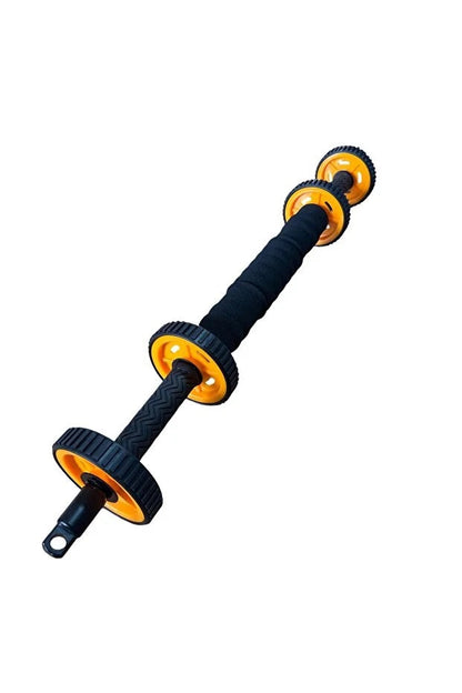 3in1 Ab Wheel Tekerlekli Mekik Aleti Elastik Fitness Bar Kol ve Karın Kasları Bük Bük Egzersiz Aleti